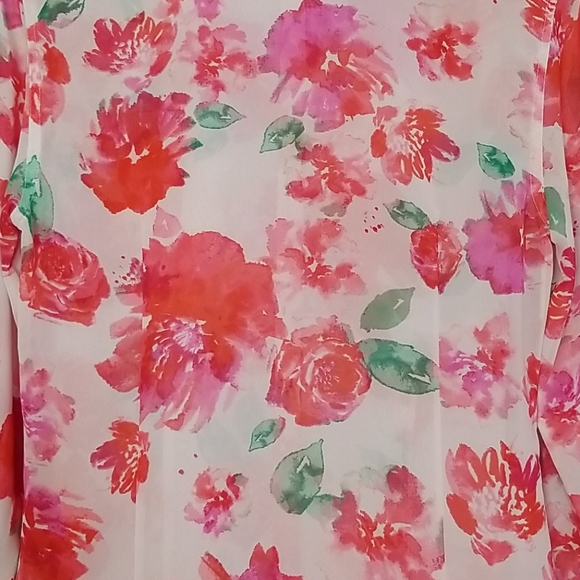 Guess Abstract Floral Print Button Down Blouse - Picture 11 of 14